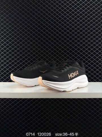 HOKA ONE ONE Bondi 9 Black White Rose Gold Beige EU 36-45 Running Shoe Running Sneakers - Unisex (BS-86557)