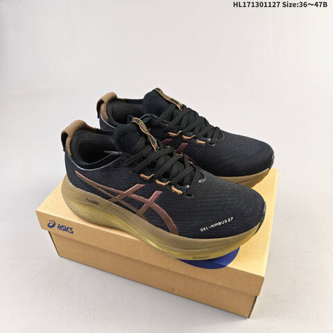 ASICS GEL-NIMBUS 27 Black Bronze Gold EU 36-47 Running Shoe Running Sneakers - Unisex (BS-69223)