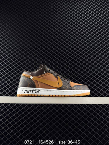 Jordan Air Jordan 1 Low Louis Vuitton Brown Tan White Black EU 36-45 Sneaker - Unisex (BS-81038)