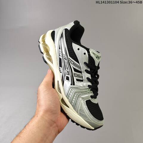 ASICS GEL-KAYANO 14 Black Silver Cream EU 36-45 Running Shoe Running Sneakers - Unisex (BS-69325)
