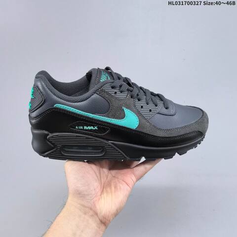 Nike Air Max 90 Black Dark Grey Turquoise White EU 40-46 Sneaker - Men's (BS-61112)