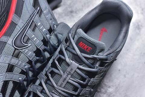 Nike P-6000 Grey Black Red Running Shoe (BS-59671)
