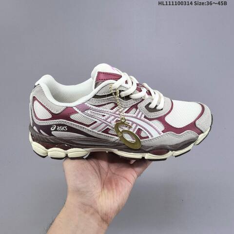 ASICS GEL-NYC 1203A788-100 Cream Burgundy Grey Brown EU 36-45 Running Shoe Running Sneakers - Unisex (BS-68995)