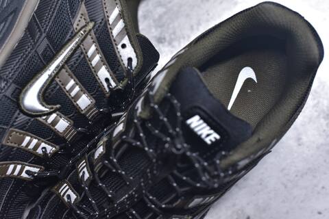 Nike P-6000 Black Olive Silver Brown Running Shoe (BS-59658)