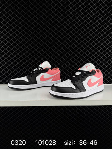 Jordan Air Jordan 1 Low Black White Pink EU 36-46 Basketball Shoe - Unisex (BS-79643)