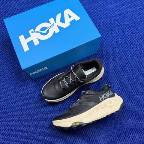 HOKA Transport Black Beige Grey Trail Shoe Trail Running Sneakers (BS-86838)