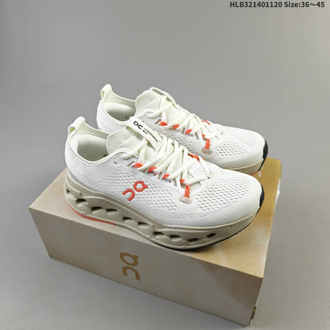 On Cloudsurfer Max White Beige Orange Black EU 36-45 Running Shoe Running Sneakers - Unisex (BS-69795)