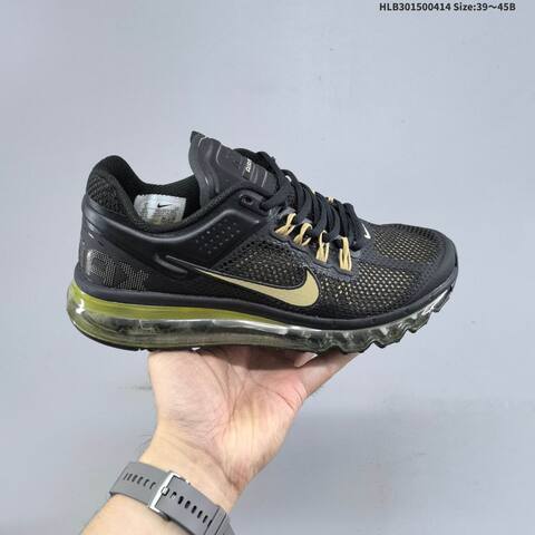 Nike Air Max 2013 Black Gold White Silver EU 39-45 Running Shoe - Unisex (BS-60754)