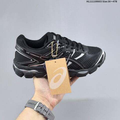 ASICS Gel Cumulus 16 Black Silver EU 36-47 Running Shoe Running Sneakers - Unisex (BS-68768)