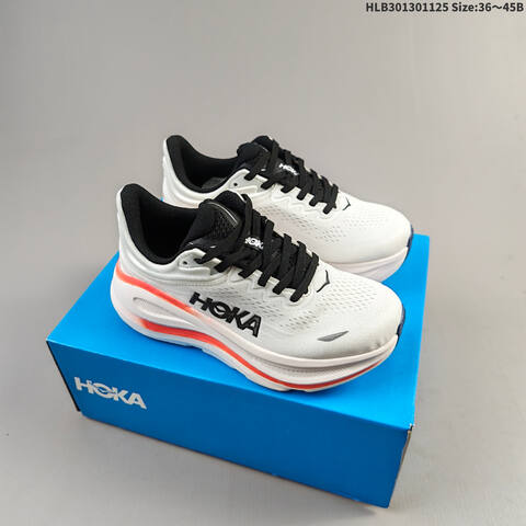 HOKA Bondi 9 White Black Orange Navy EU 36-45 Running Shoe Running Sneakers - Unisex (BS-69448)