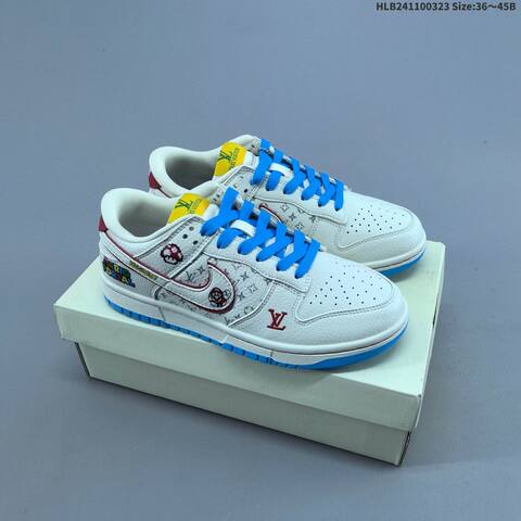 Nike Dunk SB Low Off White Blue Red Multi EU 36-45 Skate Shoe - Unisex (BS-61166)