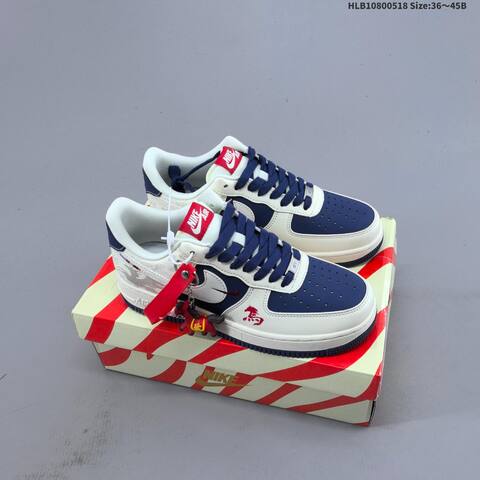 Nike Air Force 1 07 LV8 JJ2508 Sail Navy Red White Black EU 36-45 Sneaker - Unisex (BS-60273)