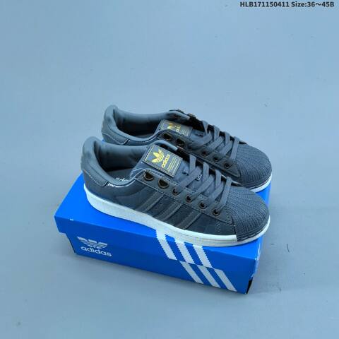 Adidas Superstar Grey White Gold Black EU 36-45 Skate Shoe - Unisex (BS-60819)