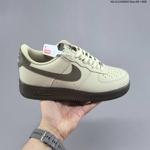 Nike Air Force 1 07 Beige Dark Brown EU 36-45 Skate Shoe - Unisex (BS-59988)