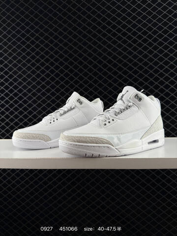 Jordan Air Jordan 3 Retro White Silver Light Grey EU 40-47 5 Basketball Shoe - Men's (BS-80623)