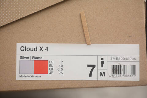 On Cloud X 4 3ME30042905 Silver Flame Orange White Gray US 7 EU 40 UK 6 5 JP 25 Running Shoe Running Sneakers - Men's (BS-59784)