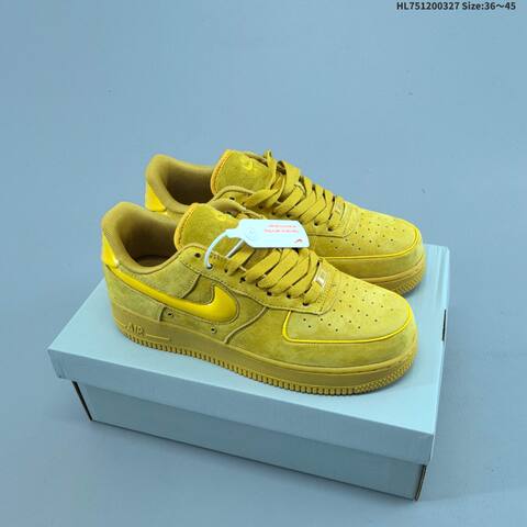 Nike Air Force 1 07 Low Mustard Yellow Dark Burgundy EU 36-45 Sneaker - Unisex (BS-61113)