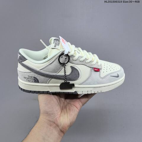 Nike SB Dunk Low The North Face Off White Light Grey Dark Grey Red EU 36-46 Skate Shoe - Unisex (BS-61251)