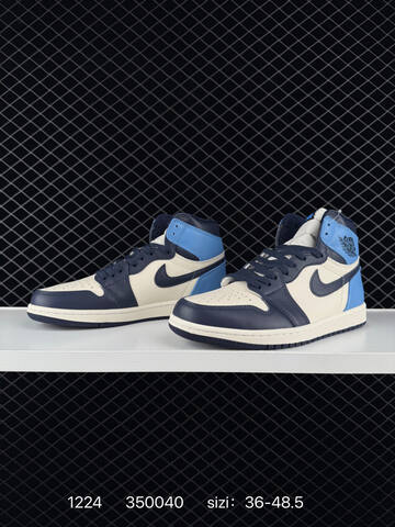 Jordan Air Jordan 1 Retro High OG 555088-060 Sail Navy University Blue EU 36-48 5 Basketball Shoe - Unisex (BS-79998)