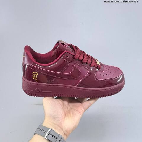 Nike Air Force 1 07 LV8 IO9970-638 Burgundy Gold EU 36-45 Sneaker - Unisex (BS-60624)