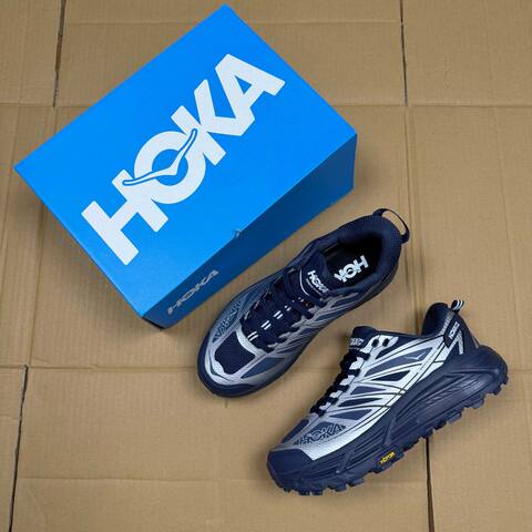 HOKA ONE ONE Mafate Speed 2 Navy Silver Trail Shoe Trail Running Sneakers (BS-86892)
