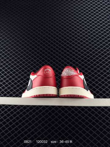 Jordan Travis Scott x Air Jordan 1 Low Canary Red White Black Sail EU 36-45 Sneaker - Unisex (BS-80867)