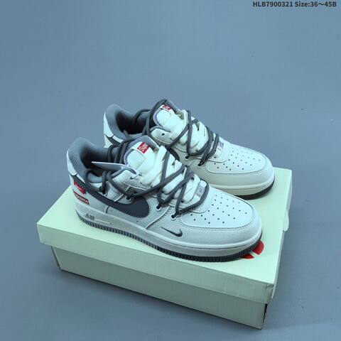 Nike Air Force 1 07 Low Off White Gray Red EU 36-45 Skate Shoe - Unisex (BS-61224)