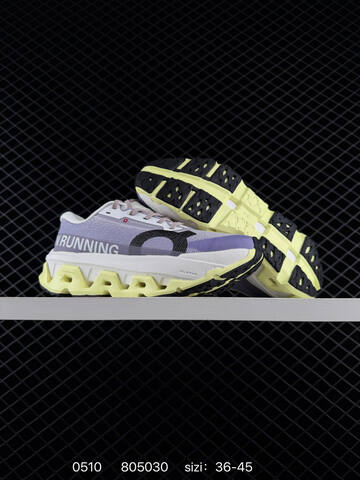 On Cloudmonster 2 Grey Purple White Black Yellow EU 36-45 Running Shoe Running Sneakers - Unisex (BS-85301)