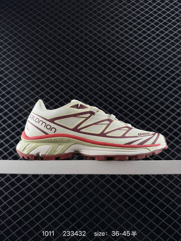 Salomon XT-6 SENSIFIT 3D ADVANCED Cream Burgundy Red EU 36-45 Trail Shoe Trail Running Sneakers - Unisex (BS-85963)