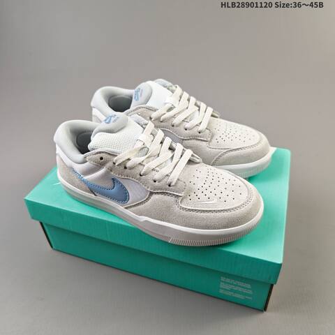 Nike SB Force 58 Light Grey White Light Blue EU 36-45 Skate Shoe - Unisex (BS-63376)