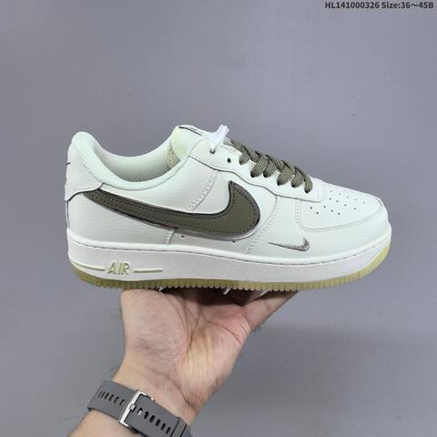 Nike Air Force 1 Low Off White Olive Green Silver Pale Yellow EU 36-45 Sneaker - Unisex (BS-61127)