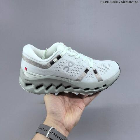On Cloudsurfer Trail 2 WP Light Grey Blue White EU 36-45 Trail Shoe Trail Running Sneakers - Unisex (BS-69618)