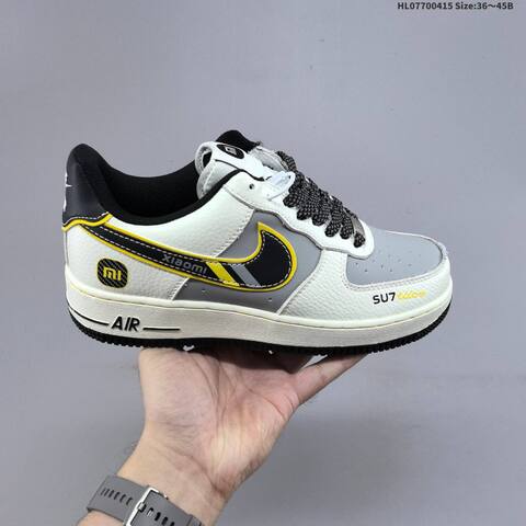 Nike Air Force 1 07 Low White Grey Black Yellow EU 36-45 Sneaker - Unisex (BS-60710)