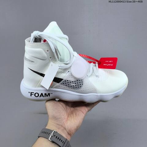 Nike React Hyperdunk Flyknit Off-White The Ten White Black Red Clear EU 38-46 Basketball Shoe - Unisex (BS-60774)