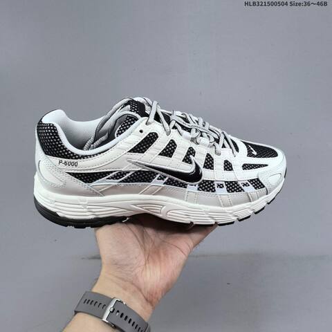 Nike P-6000 White Black Light Grey EU 36-46 Running Shoe - Unisex (BS-60525)