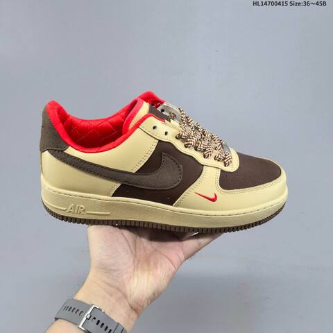 Nike Air Force 1 07 Low Beige Brown Red EU 36-45 Sneaker - Unisex (BS-60713)