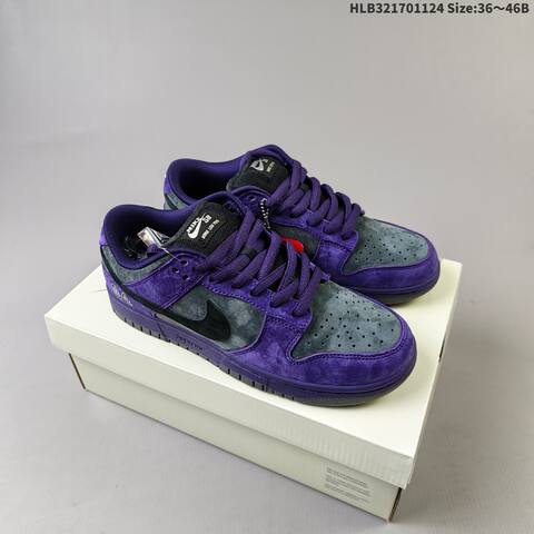 Nike SB Dunk Low Pro Purple Dark Grey Black EU 36-46 Skate Shoe - Unisex (BS-63136)