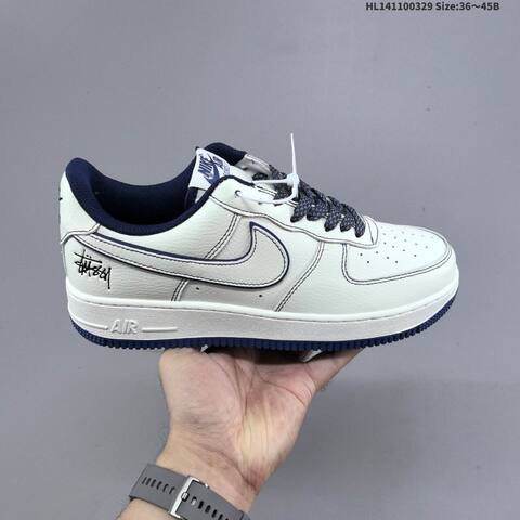 Nike Air Force 1 07 Sail White Navy Blue Black EU 36-45 Sneaker - Unisex (BS-61046)