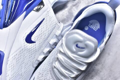 Nike Air Max 270 Premium IO9884-107 White Royal Blue Silver Running Shoe (BS-59818)