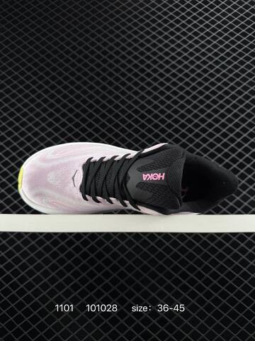HOKA ONE ONE Clifton 10 Light Pink Black White Yellow EU 36-45 Running Shoe Running Sneakers - Unisex (BS-86399)