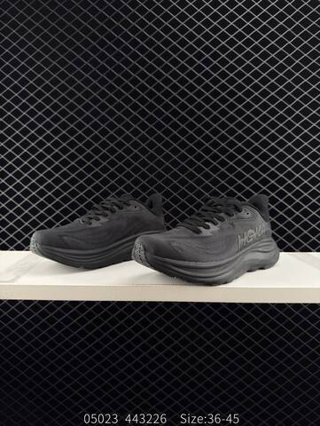 HOKA ONE ONE Clifton 10 Triple Black EU 36-45 Running Shoe Running Sneakers - Unisex (BS-86640)