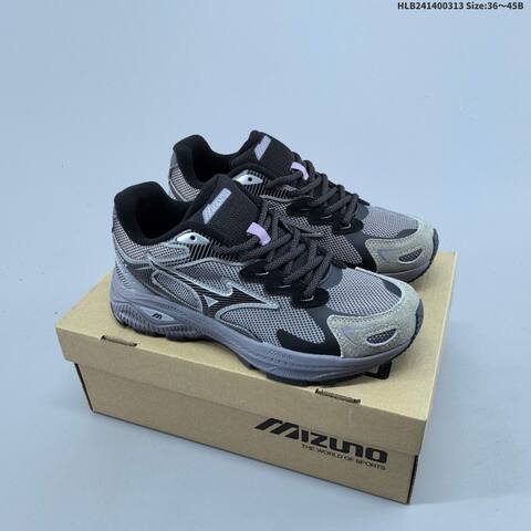 Mizuno Wave Rider Grey Black Purple EU 36-45 Running Shoe Running Sneakers - Unisex (BS-69848)
