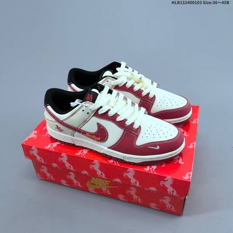 Nike SB Dunk Low Sail Red Black White EU 36-45 Skate Shoe - Unisex (BS-61561)