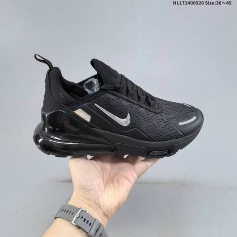 Nike Air Max 270 Flyknit Black Silver EU 36-45 Running Shoe - Unisex (BS-60241)