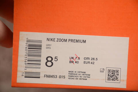 Nike Zoom Premium FN8453 015 Grey US 8 5 UK 7 5 BR 40 EUR 42 26 5 Cm Running Shoe - Men's (BS-59729)