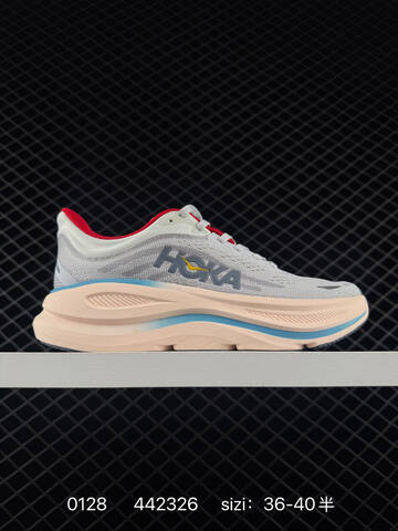 HOKA ONE ONE Bondi 9 Light Grey Peach Blue Red EU 36-40 Running Shoe Running Sneakers - Unisex (BS-86306)