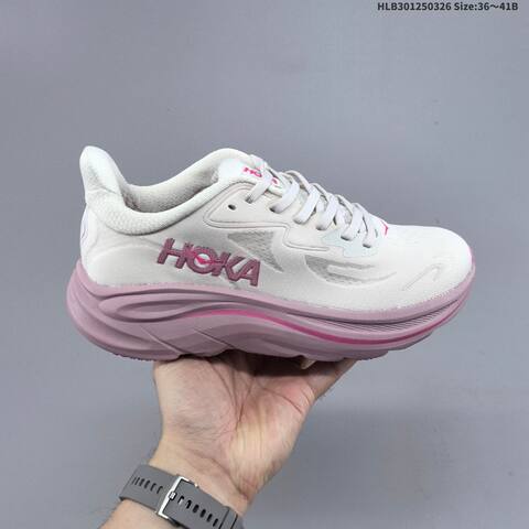 HOKA ONE ONE Bondi 8 Off White Light Pink EU 36-41 Running Shoe Running Sneakers - Unisex (BS-69374)