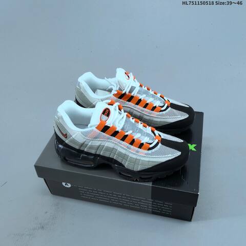 Nike Air Max 95 White Grey Black Orange EU 39-46 Running Shoe - Unisex (BS-60276)