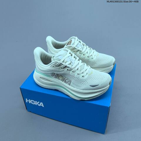 HOKA ONE ONE Bondi 9 Light Off White Mint Green Silver EU 36-40 Running Shoe Running Sneakers - Unisex (BS-69394)