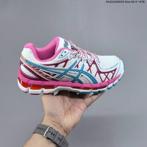 ASICS GEL-KAYANO 20 White Pink Blue Burgundy 39 5-47 Running Shoe Running Sneakers - Unisex (BS-68787)